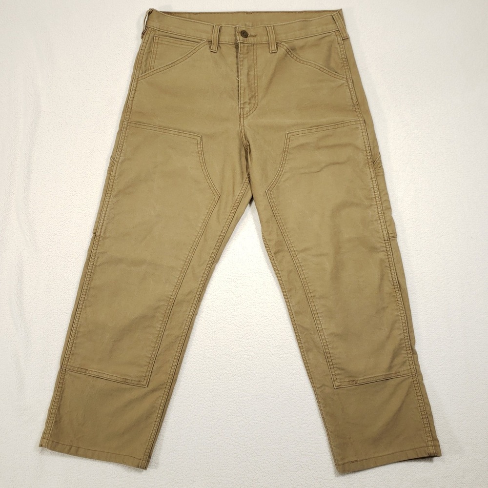 Levi's Workwear 565 Pants Men 34x29 Actual Tan Double Knee Carpenter Canvas